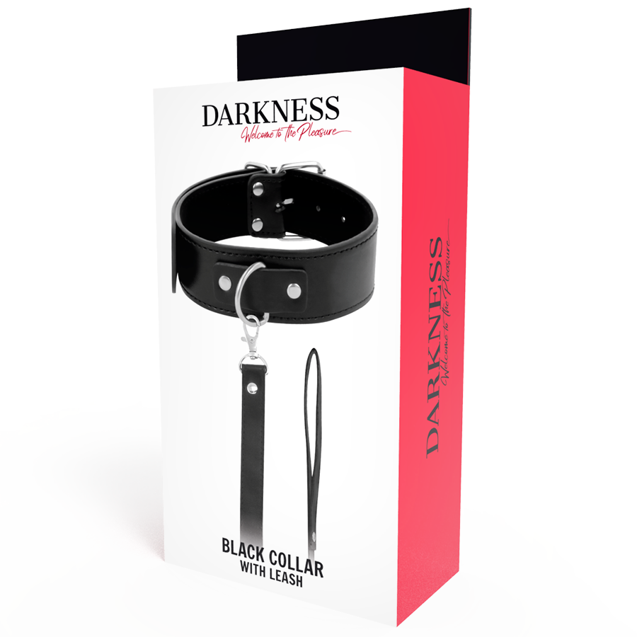 Collare Posturale BDSM Darkness — Catena in Pelle, Regolabile