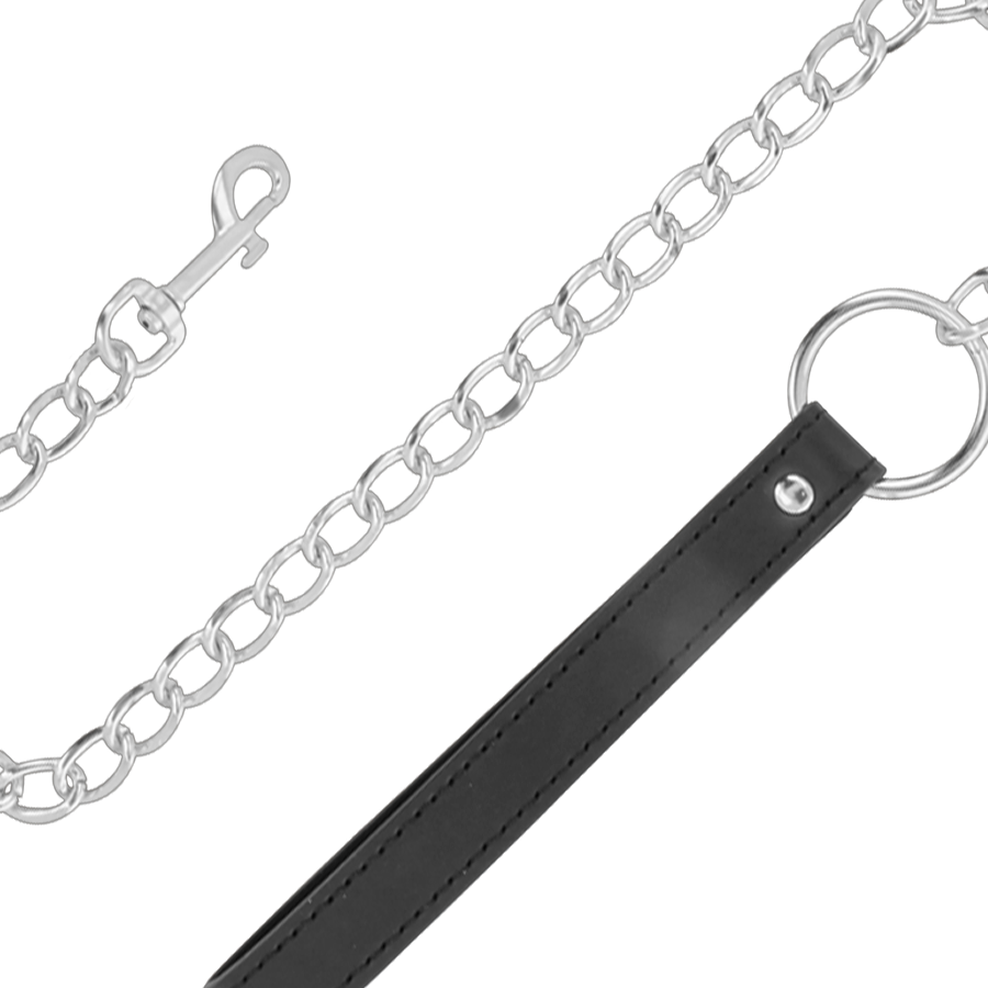 Collare BDSM Posturale Darkness — con Guinzaglio a Catena