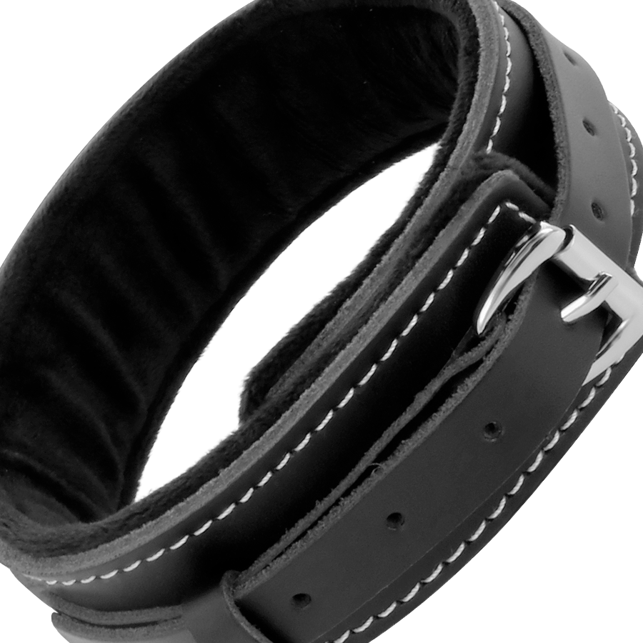 Collare BDSM con Guinzaglio Darkness — Pelle, Imbottito