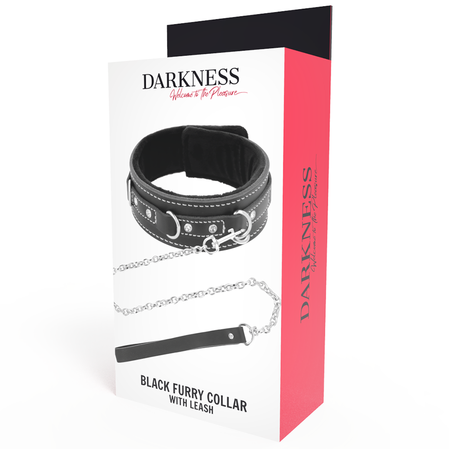 Collare BDSM con Guinzaglio Darkness — Pelle, Imbottito