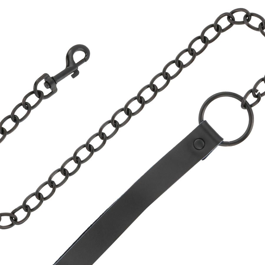 Collare BDSM con Guinzaglio Posturale Darkness — Regolabile