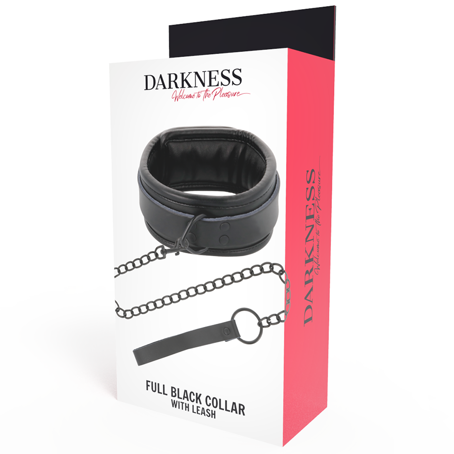 Collare BDSM con Guinzaglio Posturale Darkness — Regolabile
