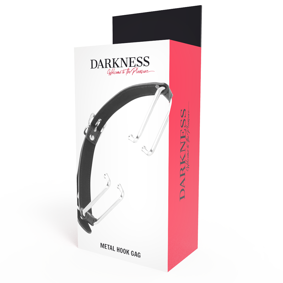Bavaglio BDSM con Gancio Darkness — Cinturini in Pelle Nera