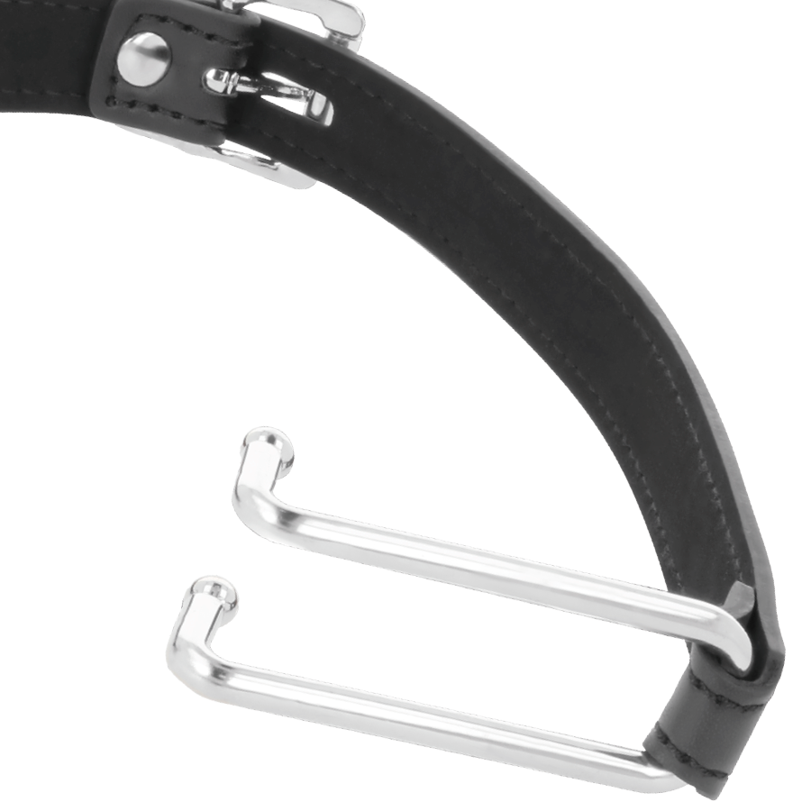 Bavaglio BDSM con Gancio Darkness — Cinturini in Pelle Nera