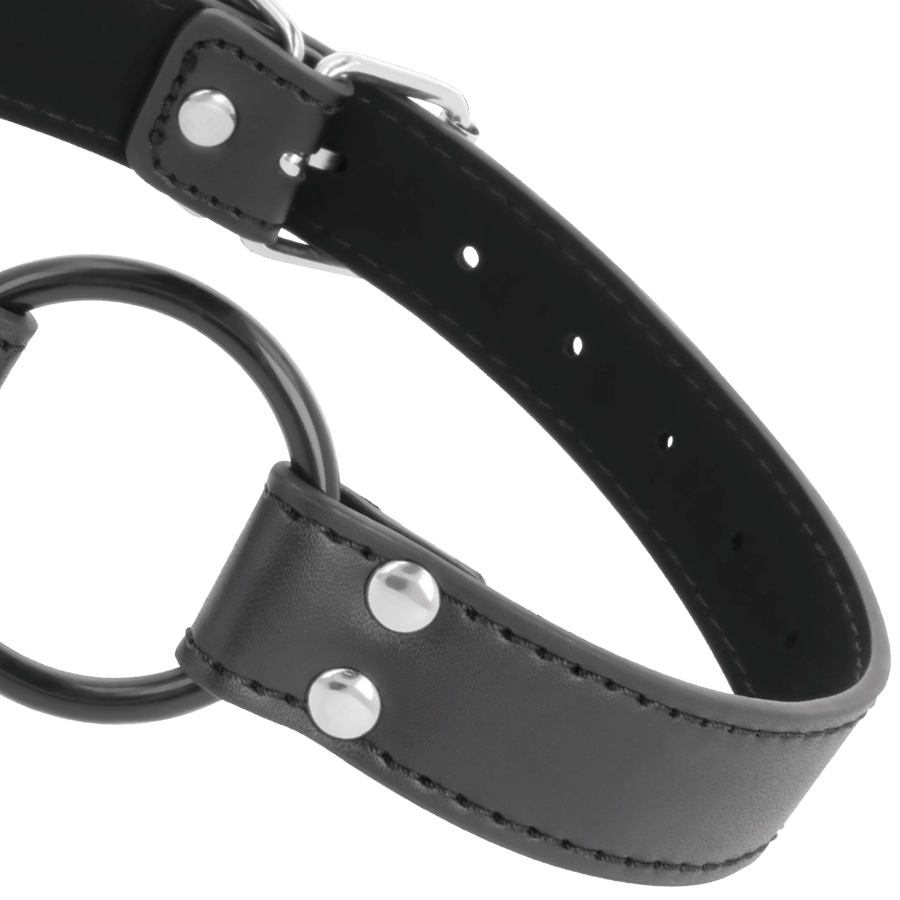 Bavaglio ad Anello BDSM Darkness — Cinturini in Pelle, 3,6 cm