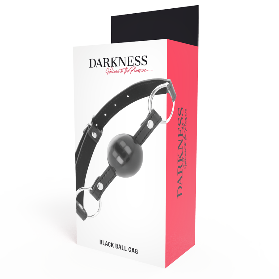 Bavaglio BDSM Ball Gag Darkness — Cinturino in Pelle Regolabile