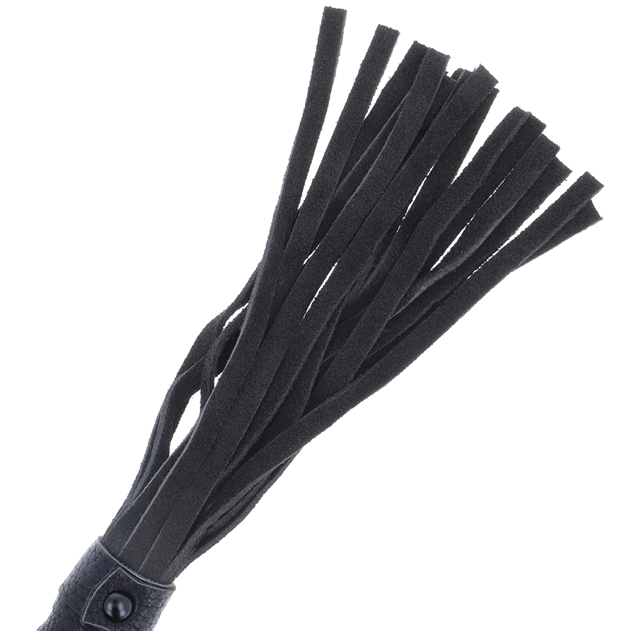 Frusta Bondage Darkness — Manico in Pelle, Nera