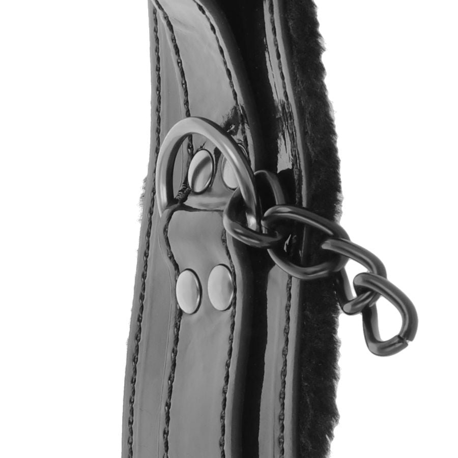Manette BDSM Regolabili Darkness — Pelle PVC, Lucchetto Incluso