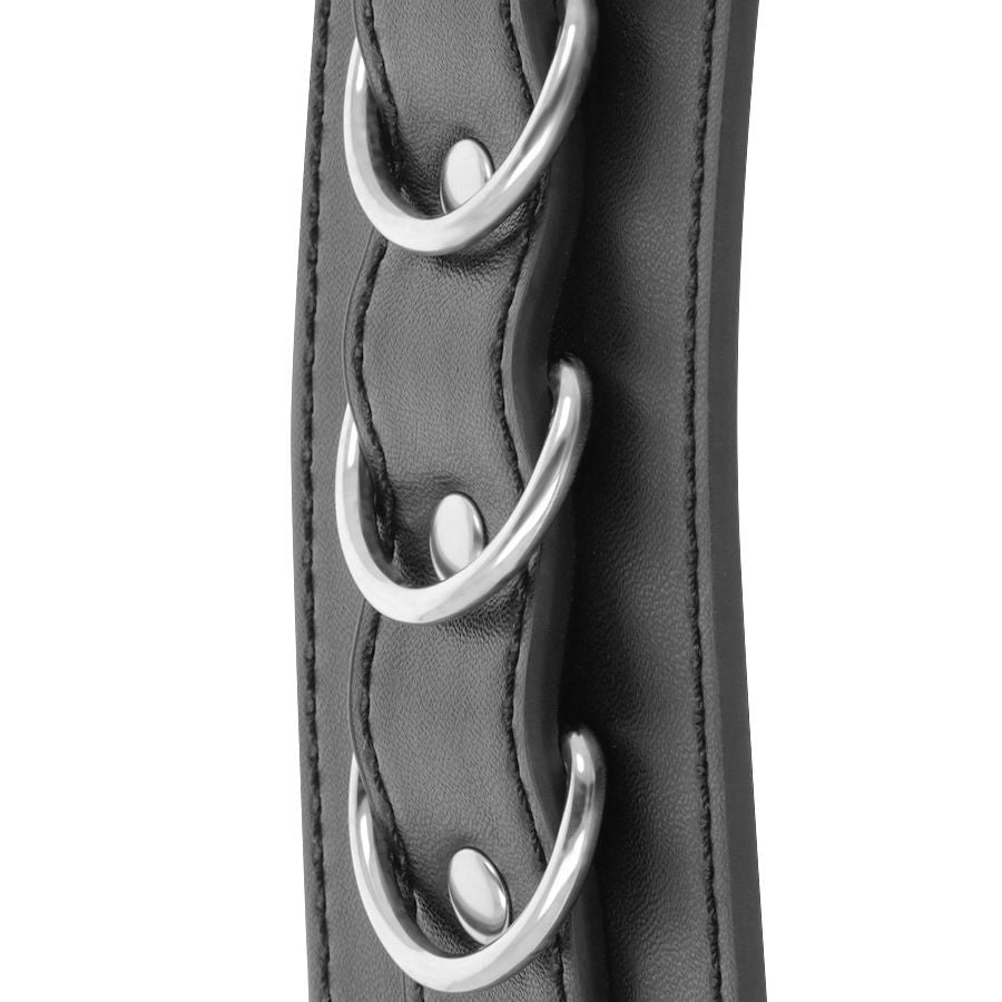 Manette BDSM Caviglia Regolabili Darkness — Pelle PVC Nera