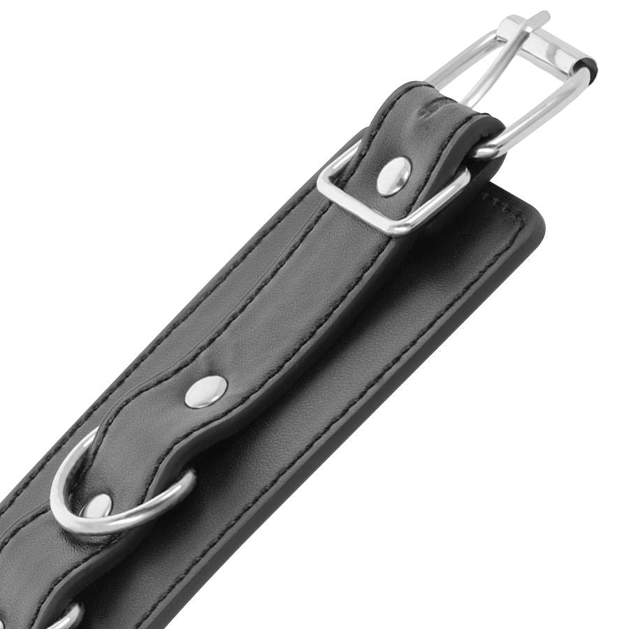 Manette BDSM Caviglia Regolabili Darkness — Pelle PVC Nera