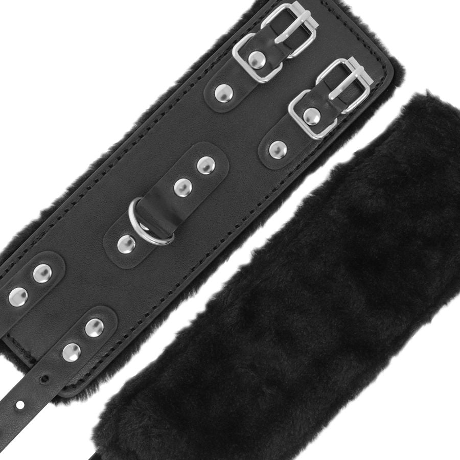 Manette BDSM Regolabili in Pelle Darkness — Polsini Neri