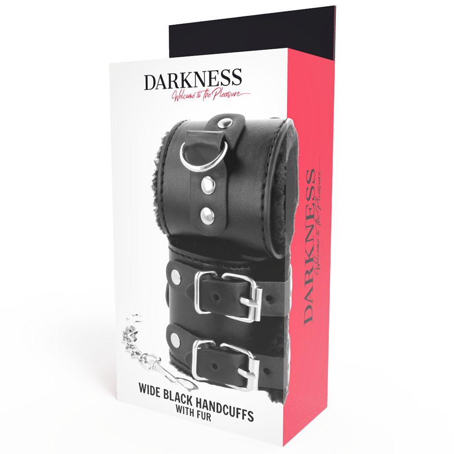 Manette BDSM Regolabili in Pelle Darkness — Polsini Neri