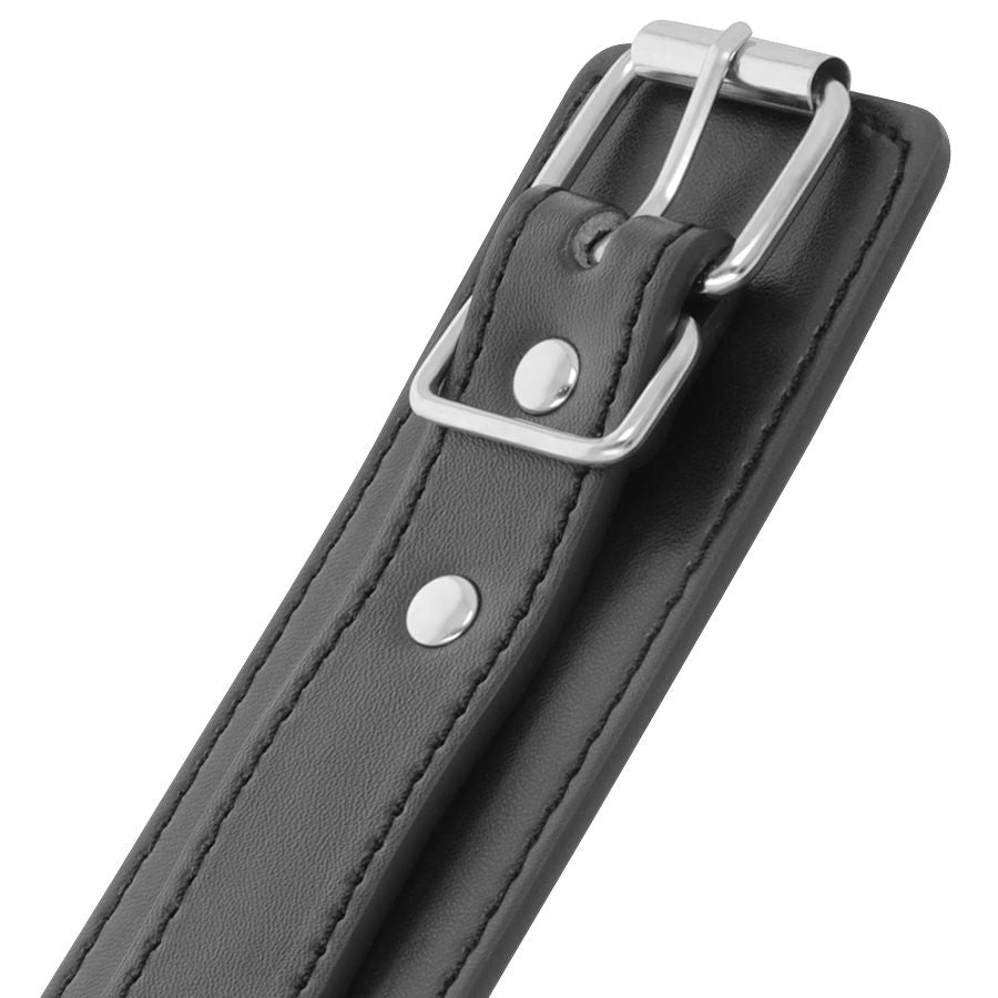 Manette BDSM Regolabili Darkness — Pelle PVC, Doppio Rinforzo