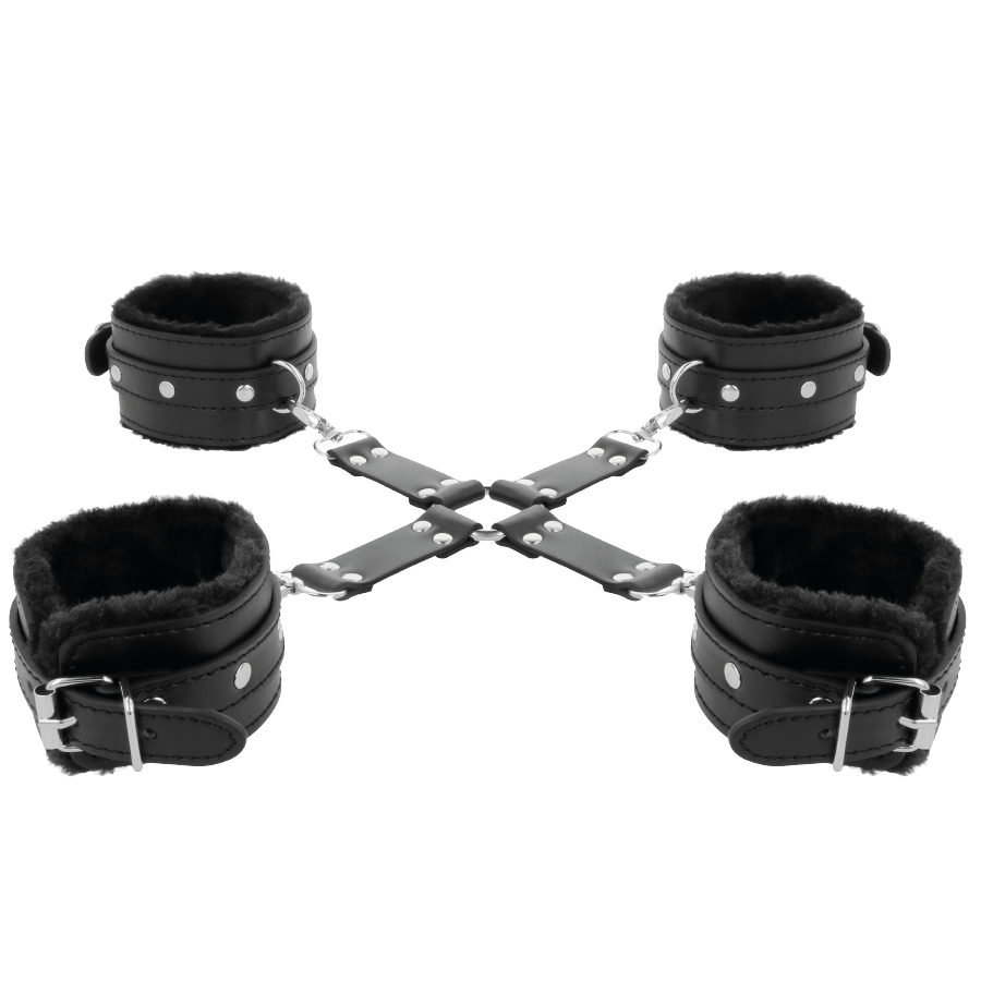 Manette BDSM in Pelle Darkness — Polsi e Caviglie, Nero