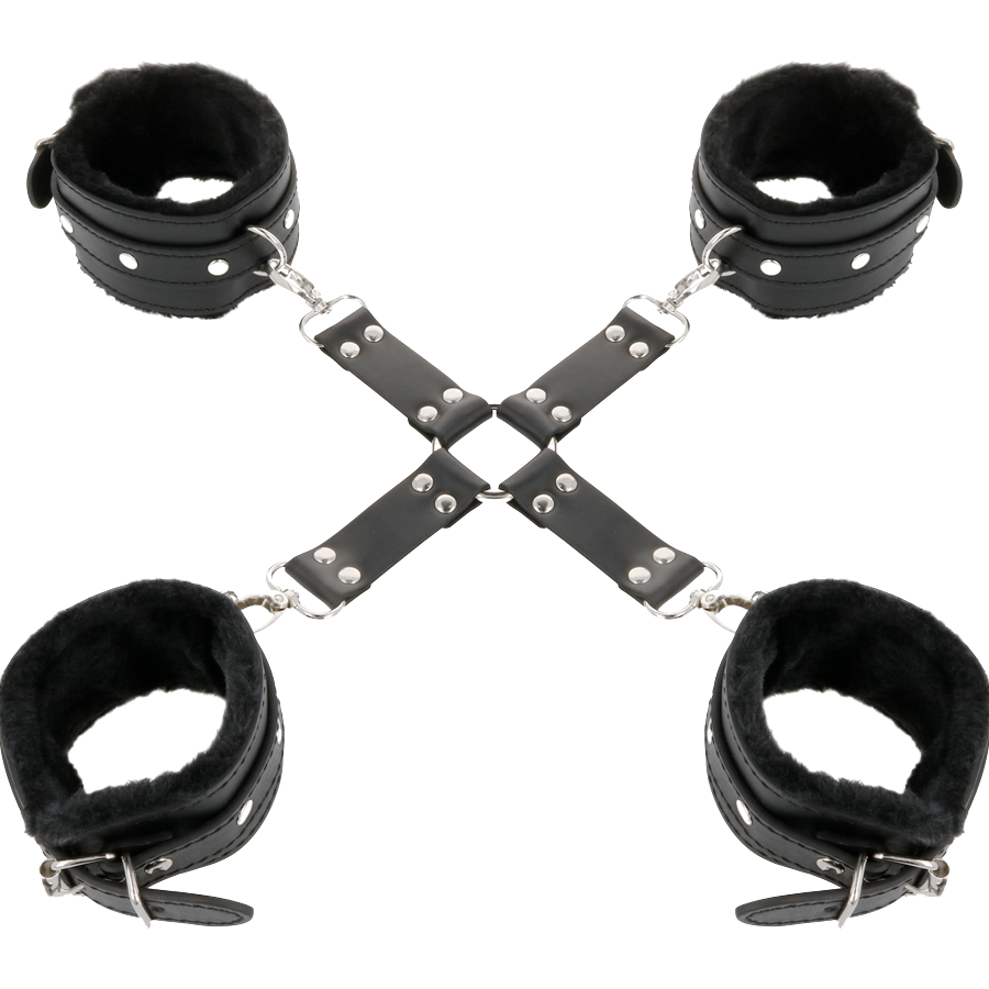 Manette BDSM in Pelle Darkness — Polsi e Caviglie, Nero