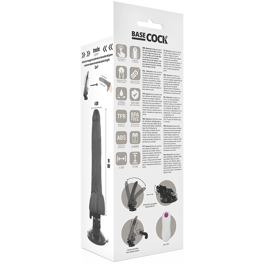 Dildo Realistico Vibrante con Telecomando Basecock — 19 cm