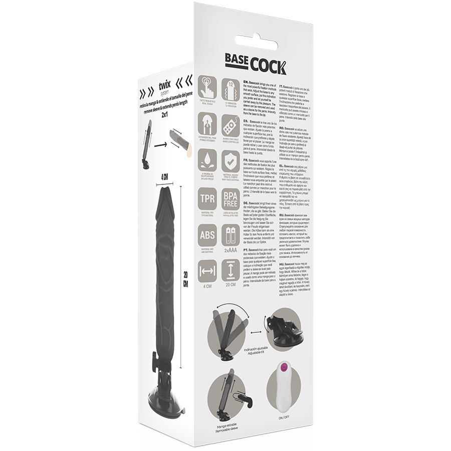 Dildo Realistico Vibrante Telecomandato Basecock — 20 cm
