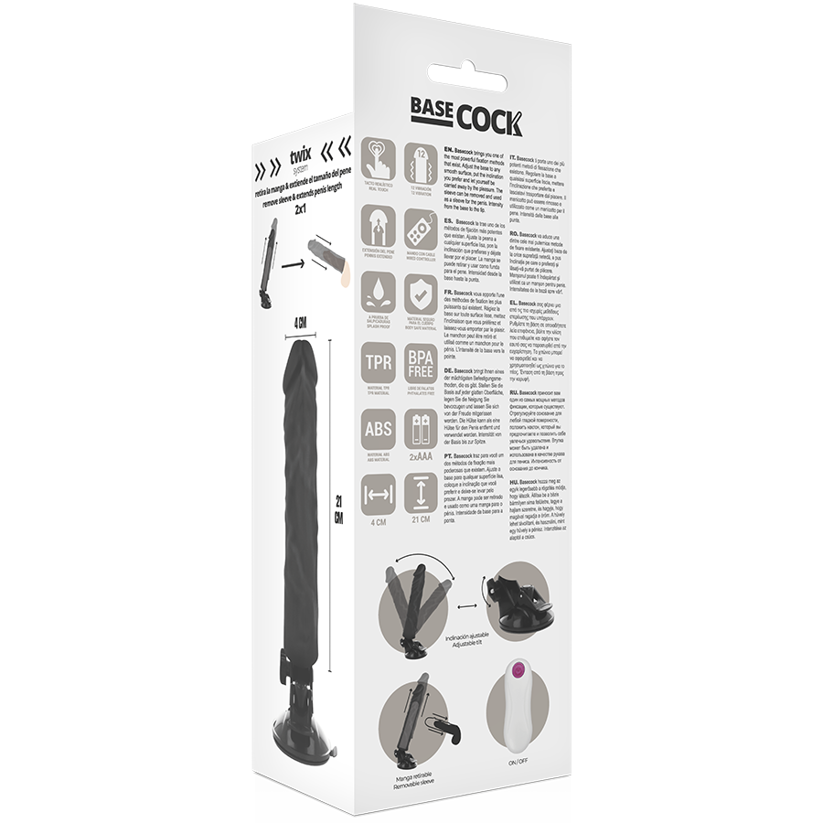Dildo Realistico Vibrante Telecomandato Basecock — 21 cm