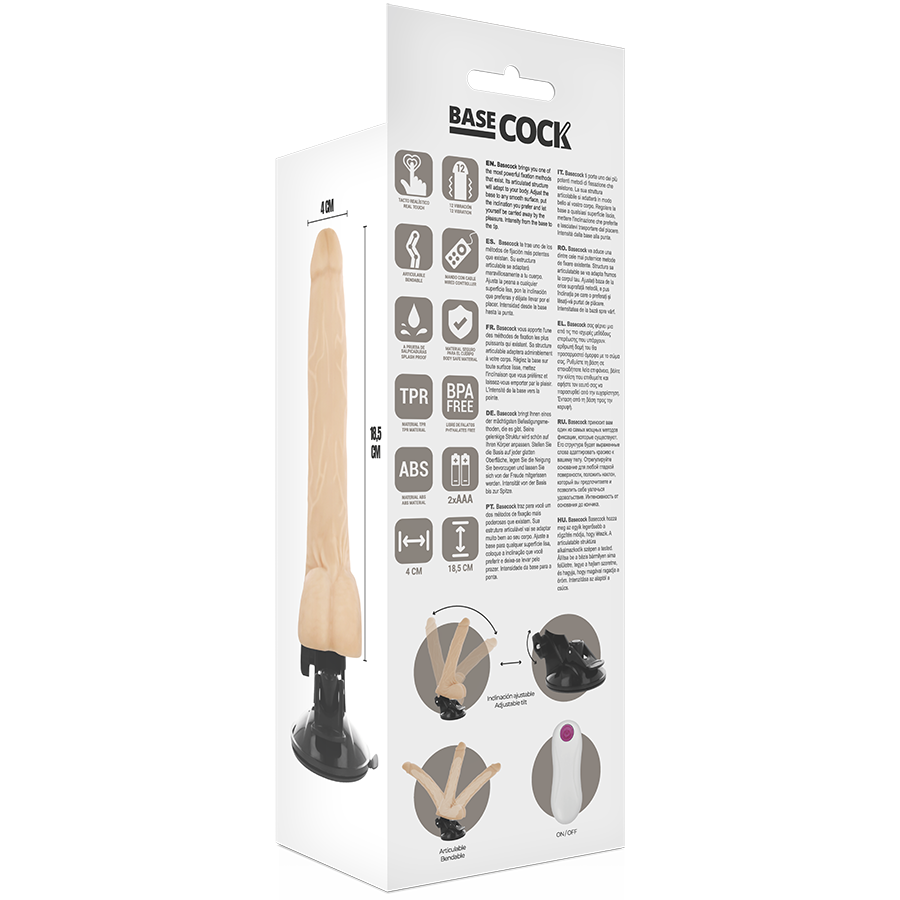 Dildo Realistico Vibrante Flessibile Basecock — 18.5 cm