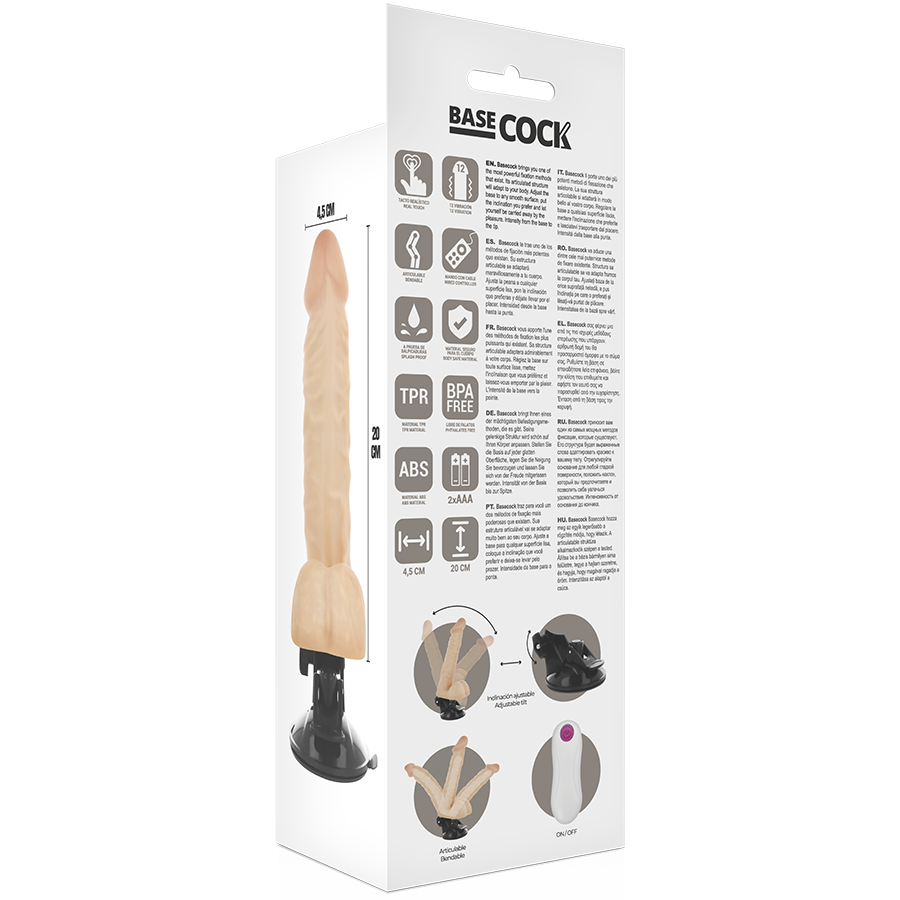Dildo Realistico Vibrante Flessibile Basecock — 20 cm