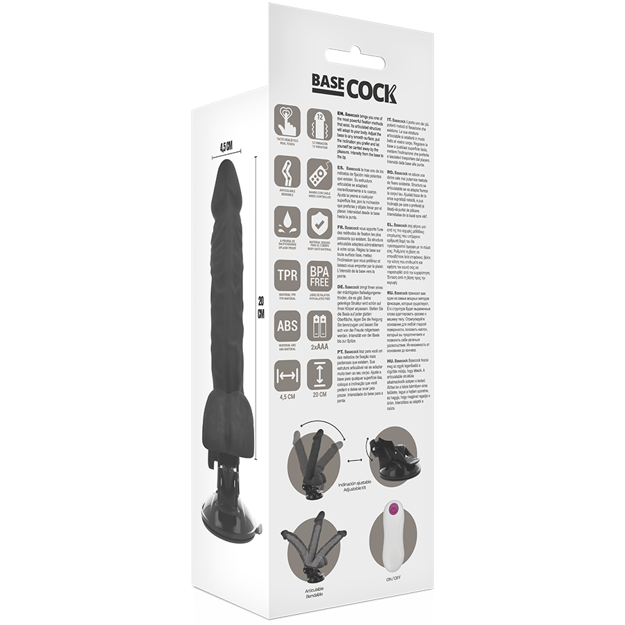 Dildo Realistico Vibrante Telecomandato Basecock — 20 cm