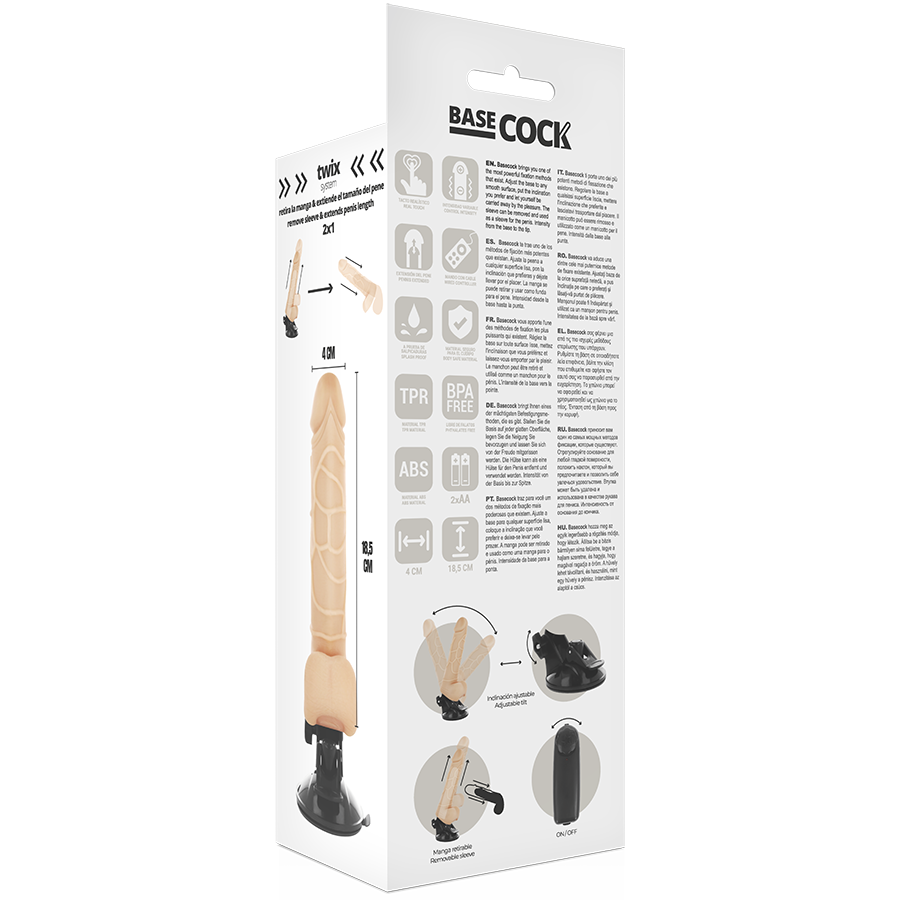 Dildo Realistico Vibrante Telecomando Basecock — 18,5 cm