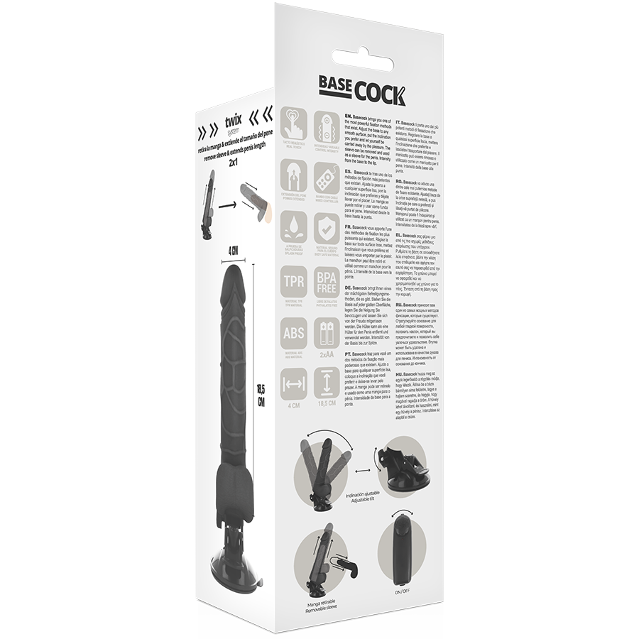 Dildo Realistico Vibrante con Telecomando Basecock — 18.5 cm