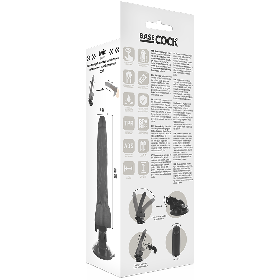 Dildo Realistico Vibrante con Telecomando Basecock — 20 cm