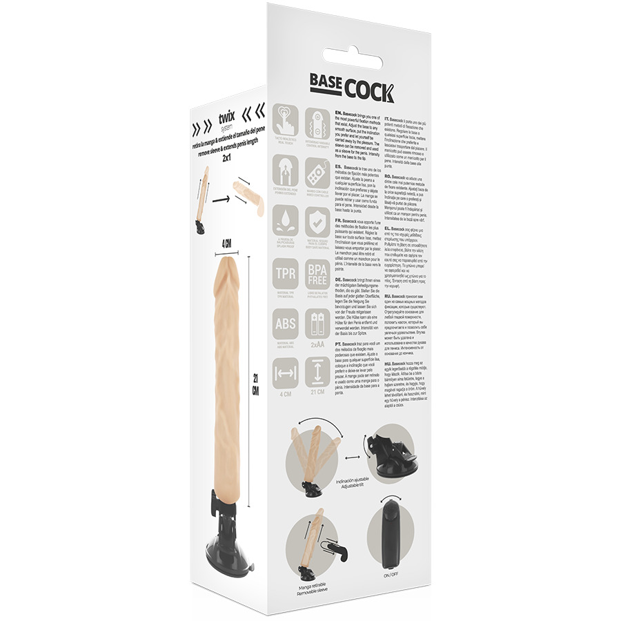 Dildo Realistico Vibrante con Telecomando Basecock — 21 cm