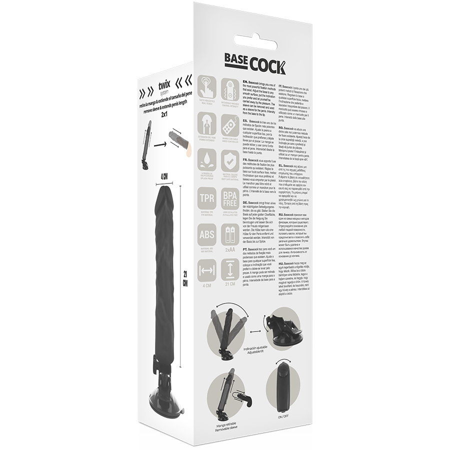 Dildo Realistico Vibrante con Telecomando Basecock — 21 cm