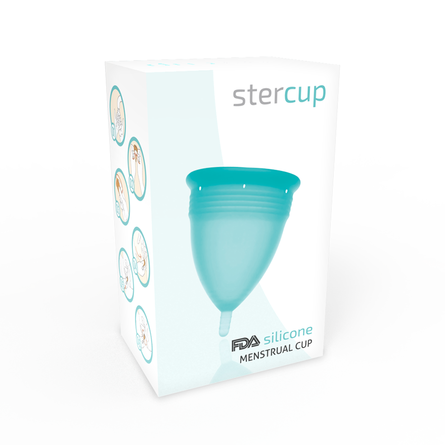 Coppetta Mestruale in Silicone Stercup — Taglia L, Acquamarina