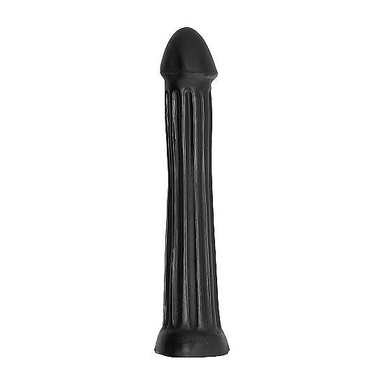 Dildo con Plug Anale All Black — PVC, 31 cm