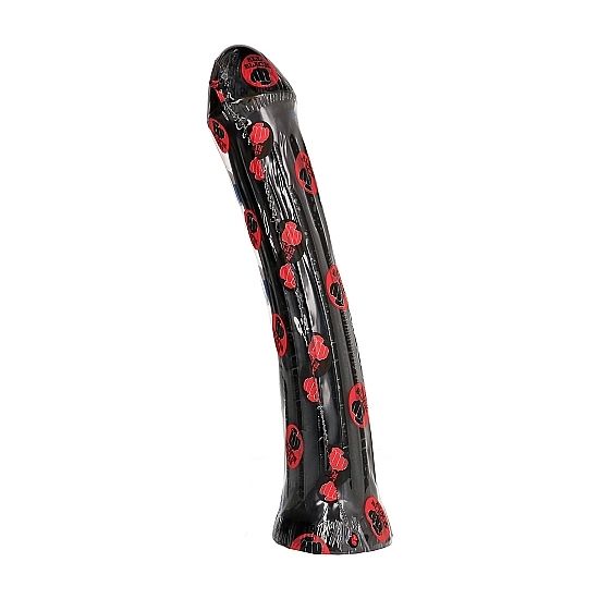 Dildo con Plug Anale All Black — PVC, 31 cm