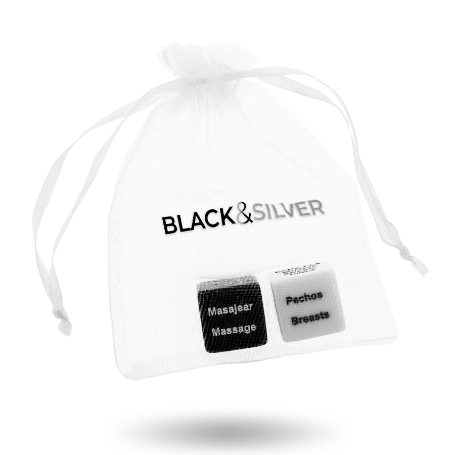 Dadi Erotici per Coppie Black&Silver — Gioco Sexy, 2 pz