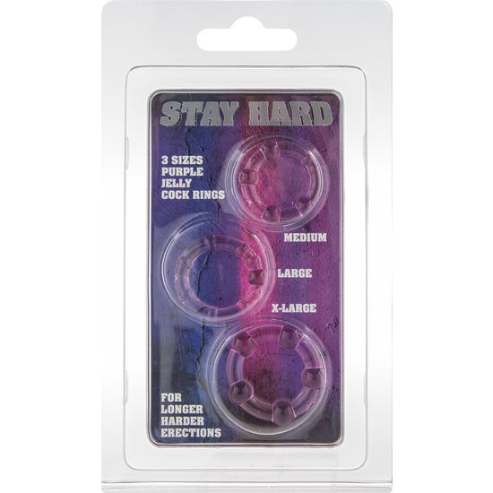 Kit Anelli Fallici in Silicone Seven Creations — 3 Misure, Lilla