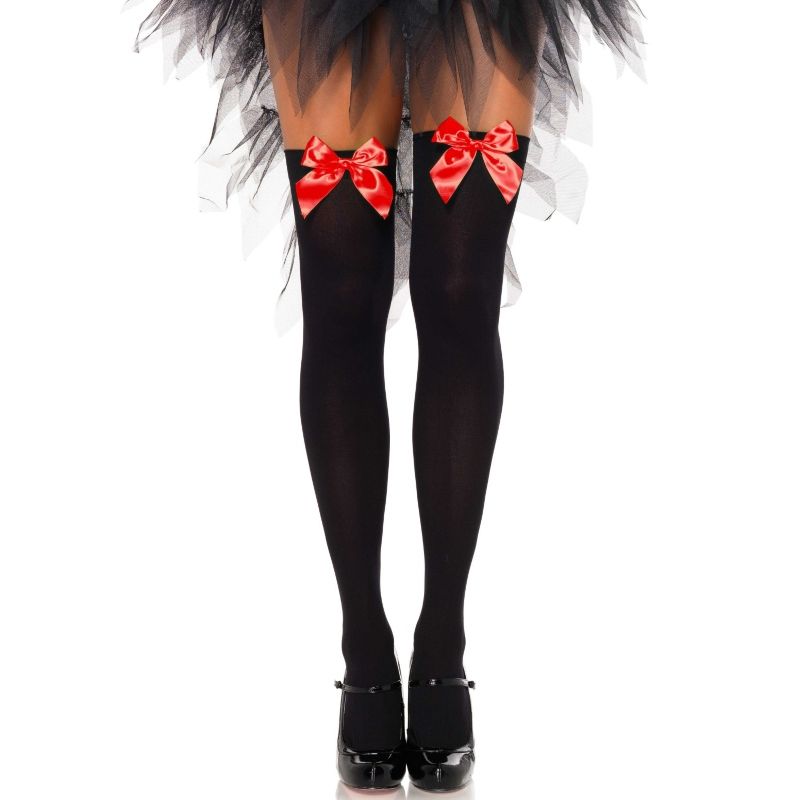 Calze a Rete con Fiocco Leg Avenue — Nylon, Taglia Unica