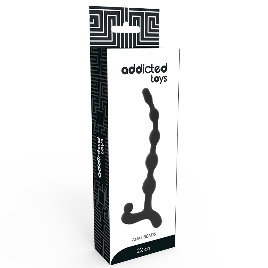 Plug Anale a Sfere Addicted Toys — 5 Palline, 22 cm, Nero