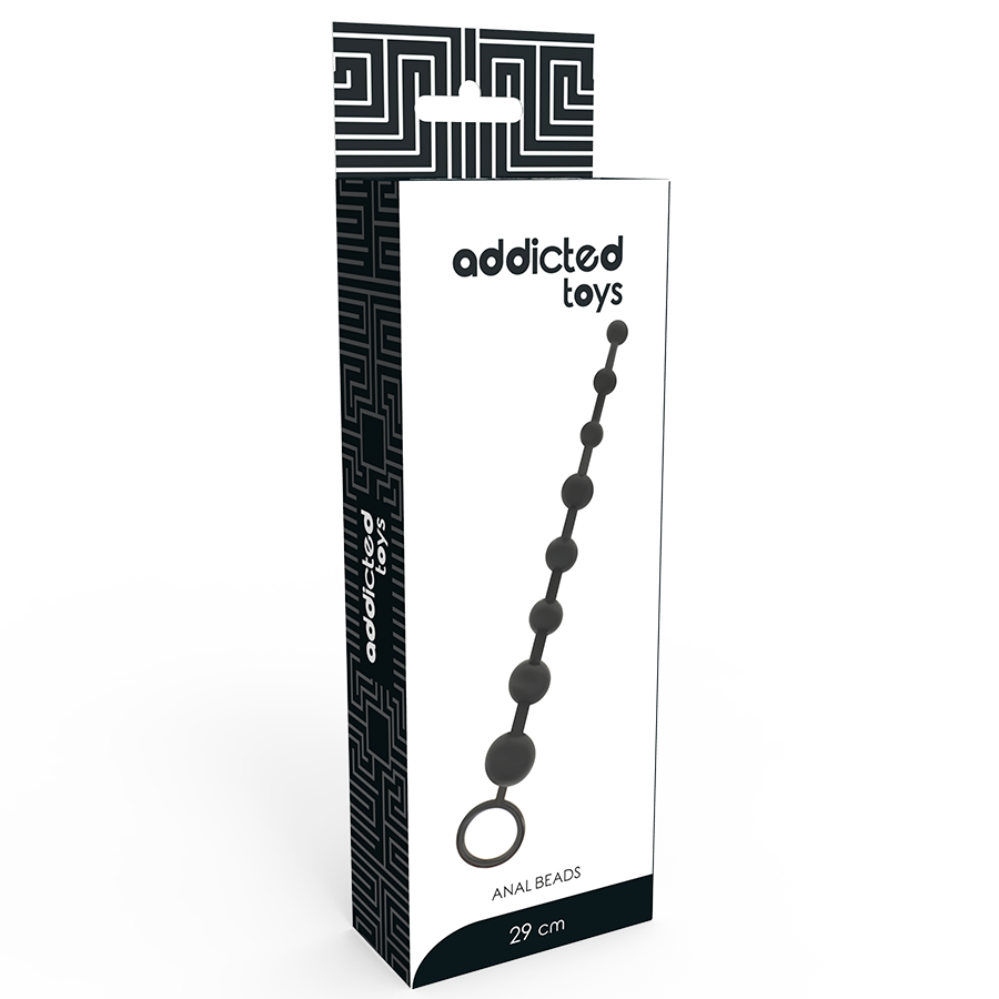 Plug Anale a Palline Addicted Toys — 8 Sfere, 29 cm, Nero