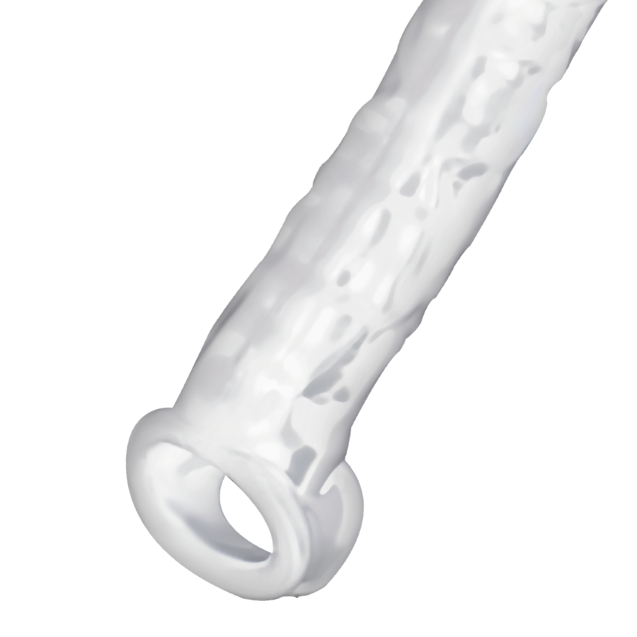 Guaina Fallica con Anello Addicted Toys — +2,5 cm, Trasparente