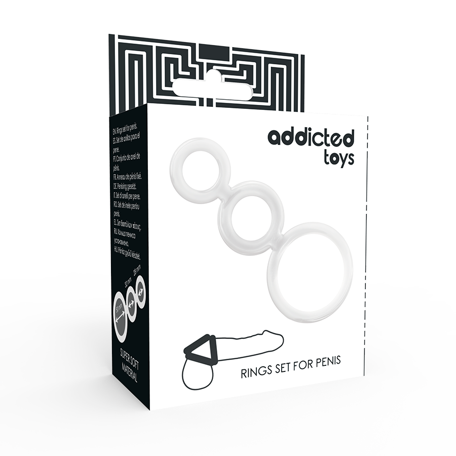 Set Anelli Fallici Addicted Toys — Trasparente, 3 Misure