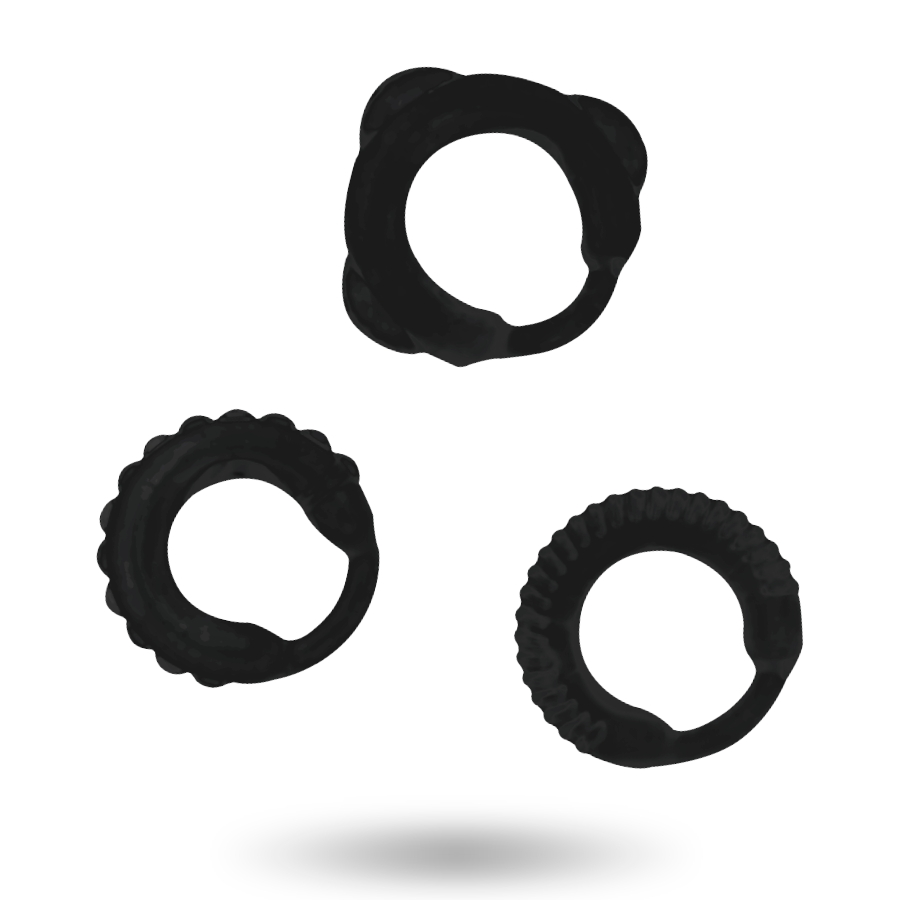 Anello Fallico Set Addicted Toys C-Ring — Nero