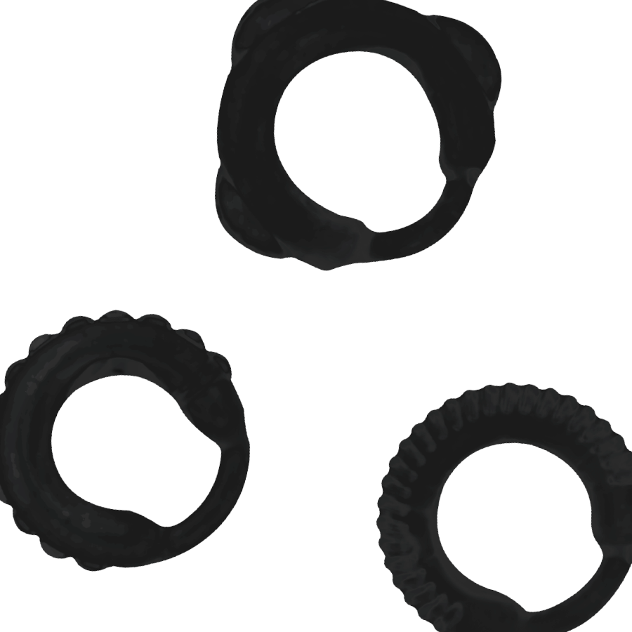 Anello Fallico Set Addicted Toys C-Ring — Nero