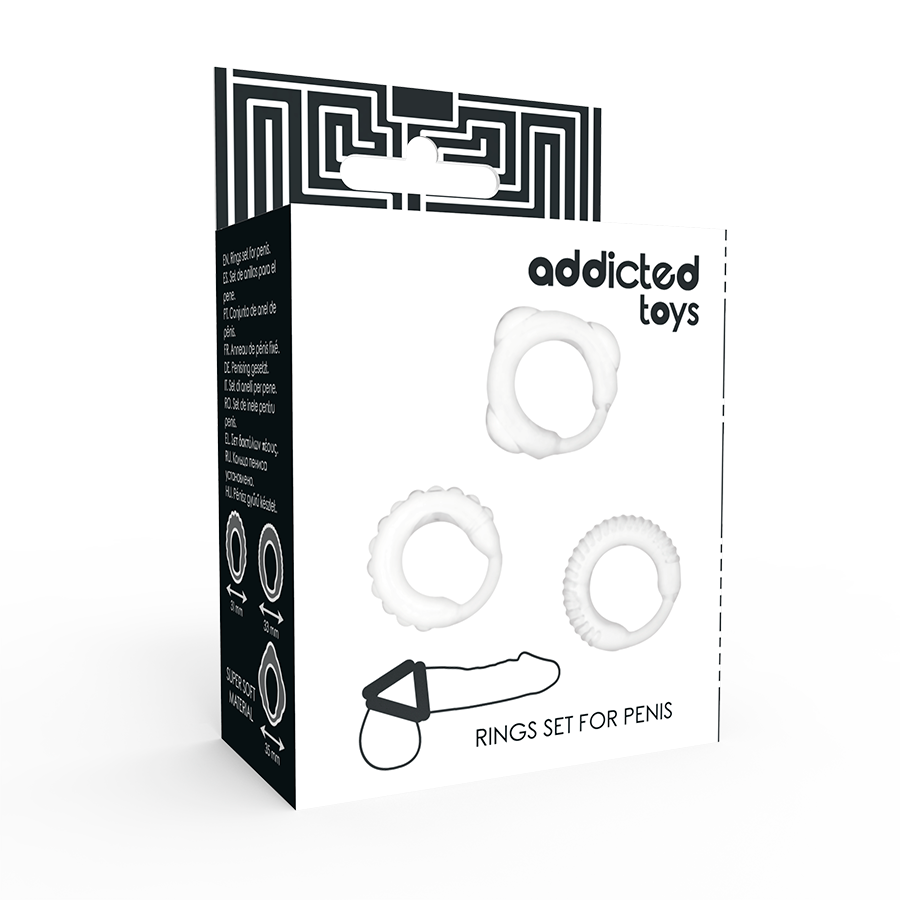 Anello Fallico Trasparente Addicted Toys C-Ring Set — 3 Pezzi