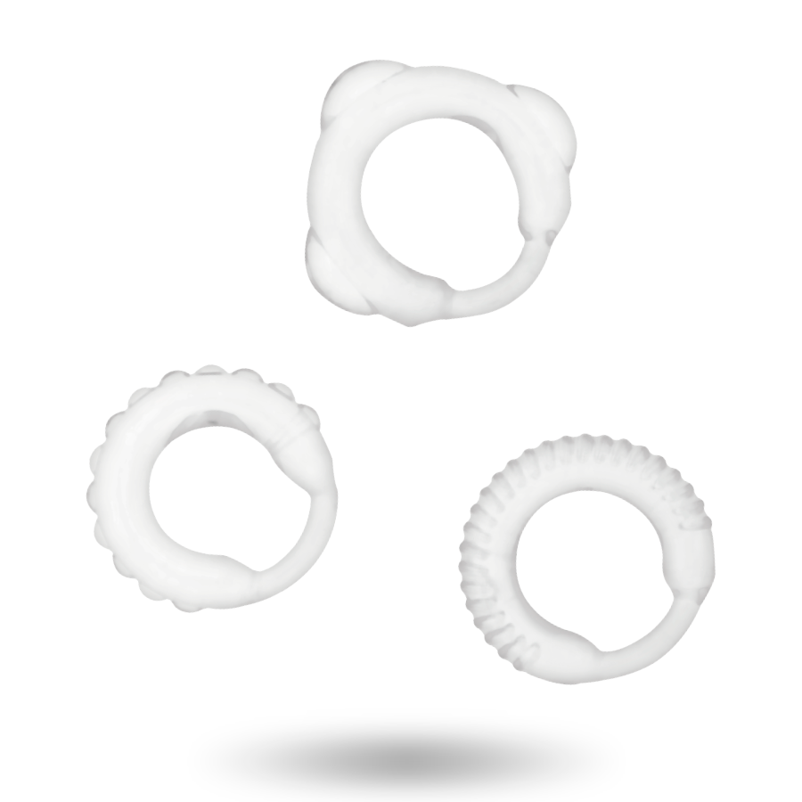 Anello Fallico Trasparente Addicted Toys C-Ring Set — 3 Pezzi