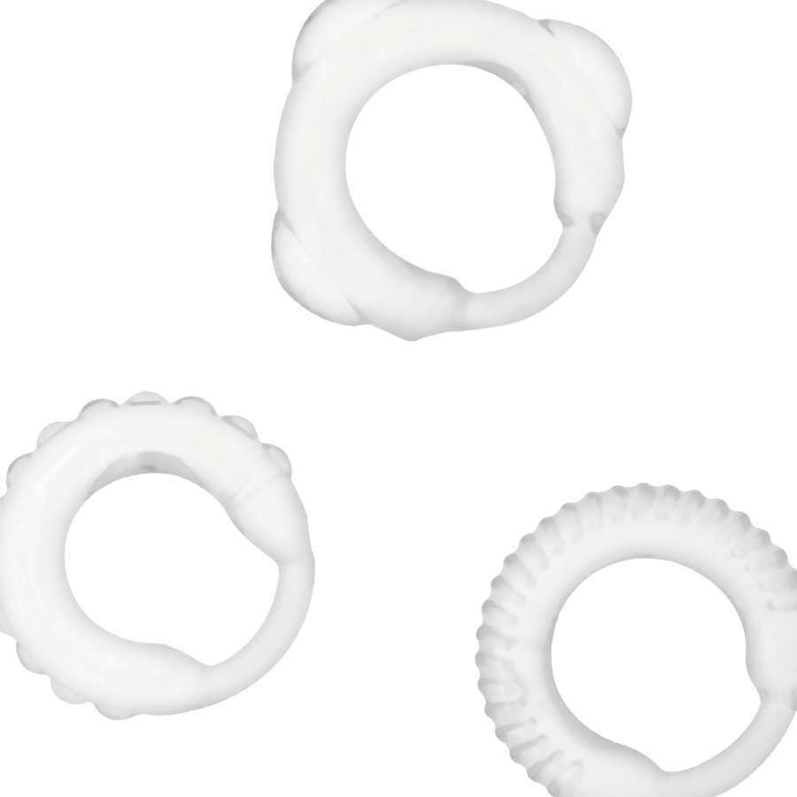 Anello Fallico Trasparente Addicted Toys C-Ring Set — 3 Pezzi
