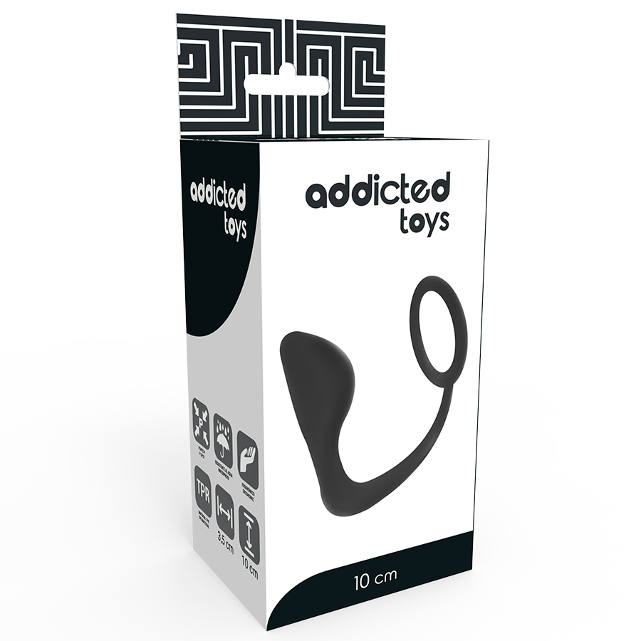 Plug Anale con Anello Fallico Addicted Toys — TPR Nero