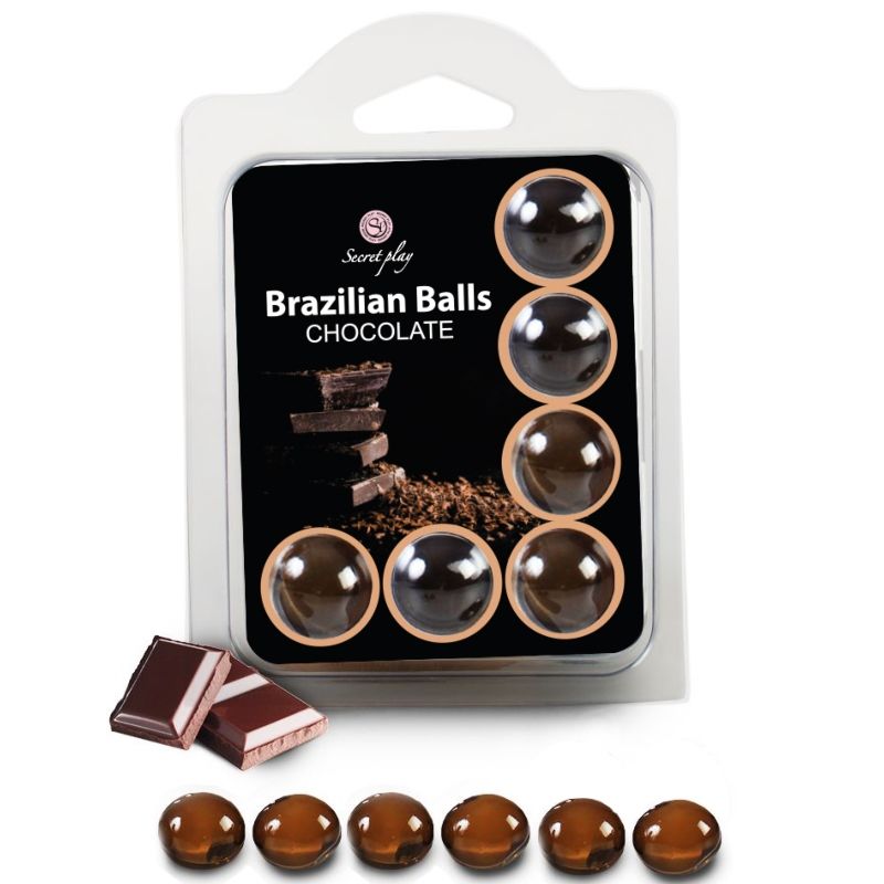 Palline Lubrificanti da Massaggio Secretplay — Cioccolato, 6 pz