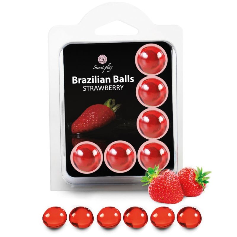 Palline Brasiliane Lubrificanti Secretplay — Fragola, 6 pz