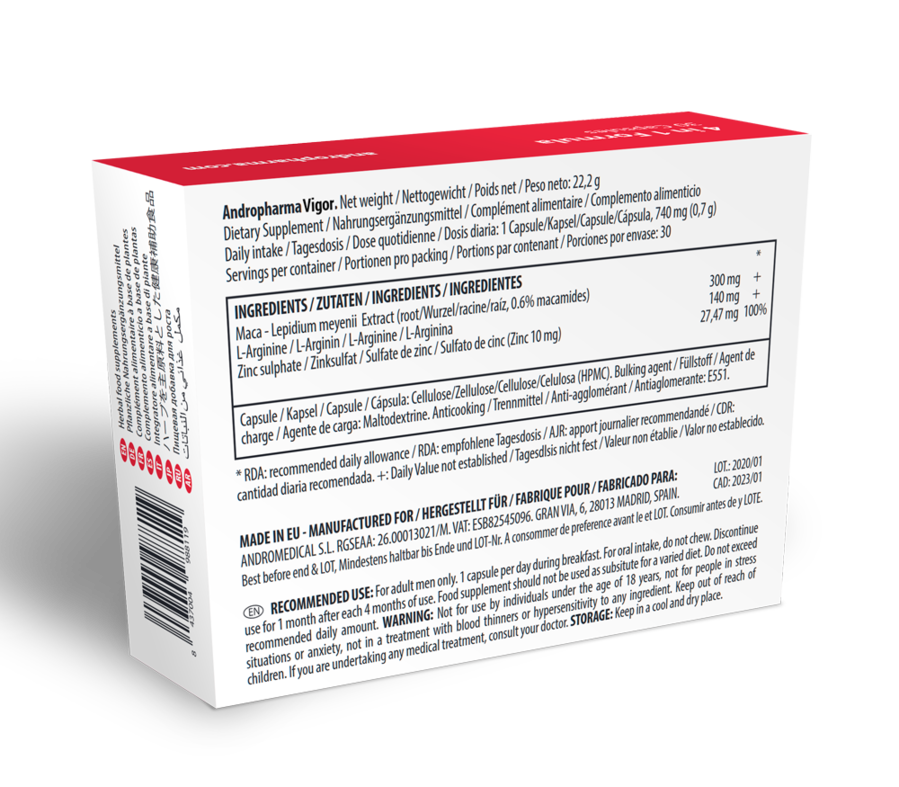 Integratore Libido Maschile Andro Medical Andropharma Vigor — 60 Capsule