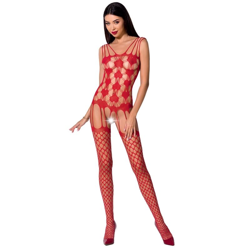 Body Erotico a Rete Passion BS067 — Rosso, Taglia Unica